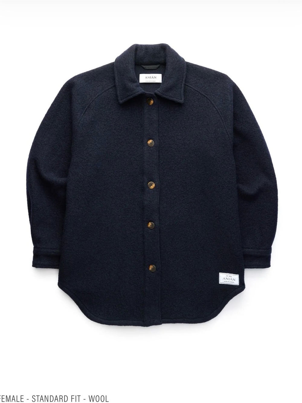 Anian NWT Loft Aurora Blue Wool Shirt Jacket